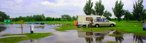 flooded caravan park