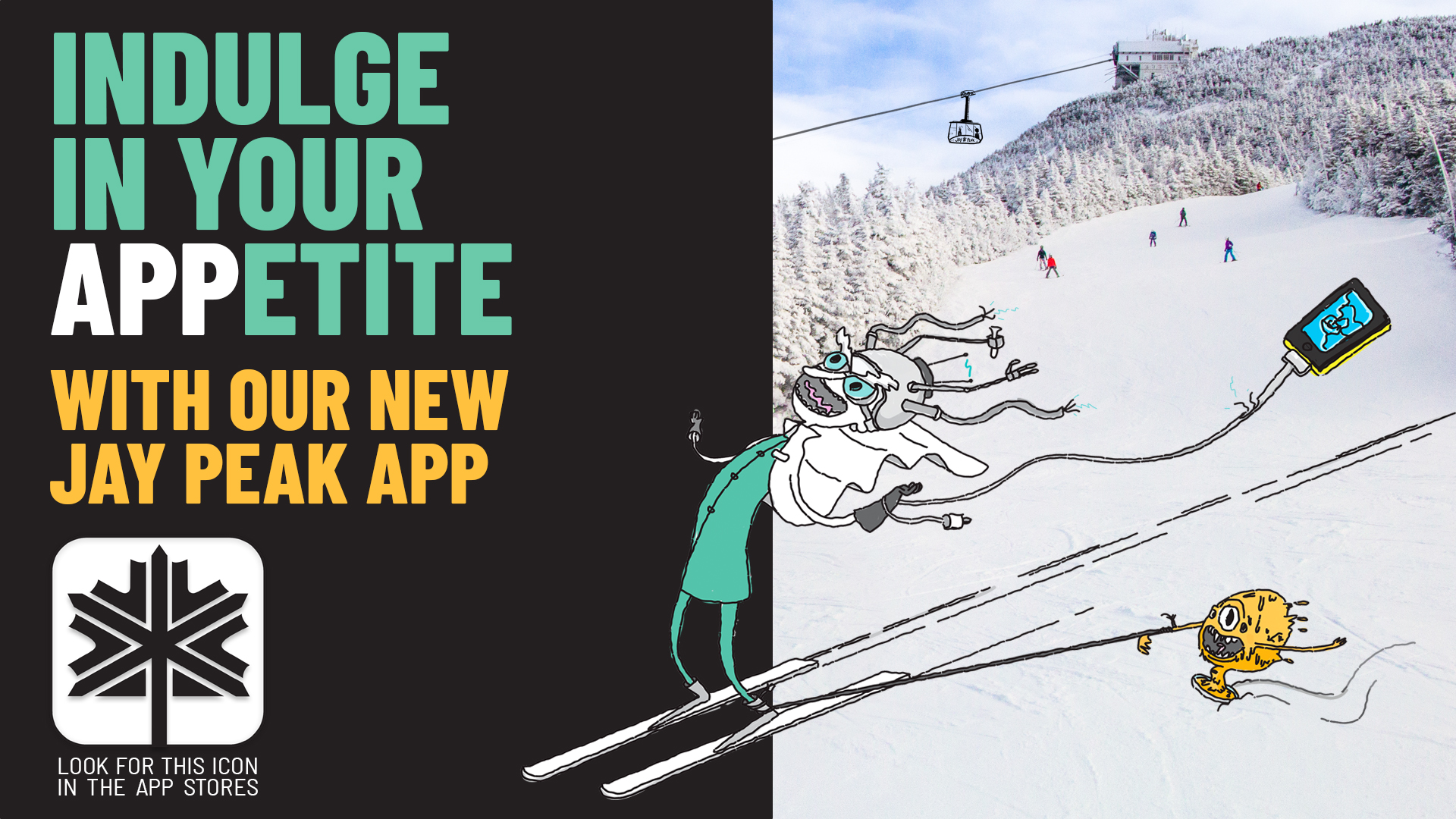 Jay Peak App Cartoon Graphic